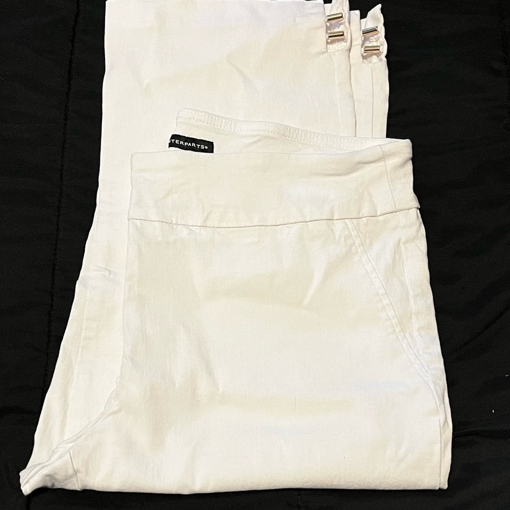 White Pants with Buckle Detail